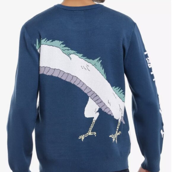 STUDIO GHIBLI SPIRITED AWAY HAKU DRAGON KNIT SWEATER XL - Picture 3 of 4
